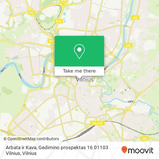 Arbata ir Kava, Gedimino prospektas 16 01103 Vilnius map