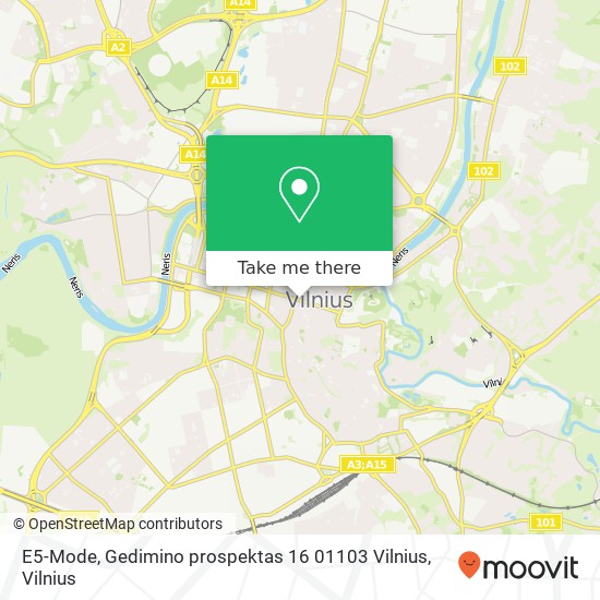 Карта E5-Mode, Gedimino prospektas 16 01103 Vilnius