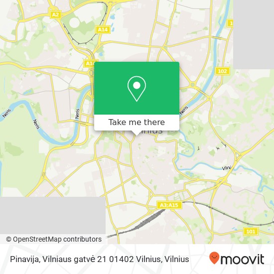 Карта Pinavija, Vilniaus gatvė 21 01402 Vilnius