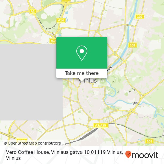 Карта Vero Coffee House, Vilniaus gatvė 10 01119 Vilnius