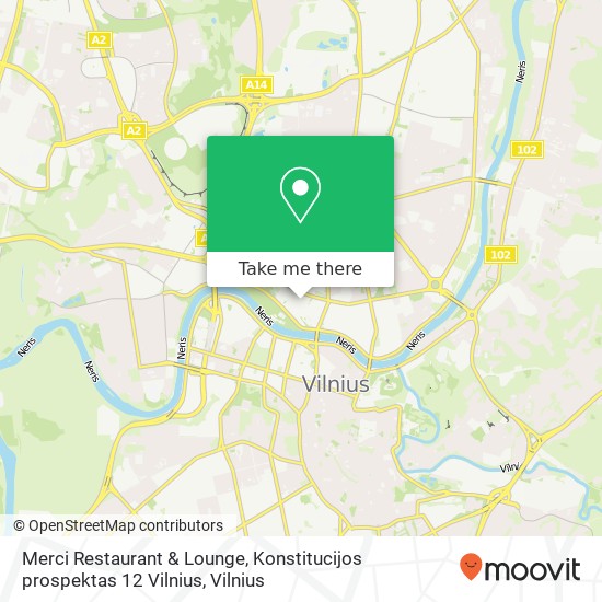 Merci Restaurant & Lounge, Konstitucijos prospektas 12 Vilnius map