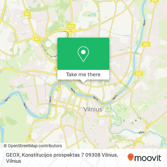 Карта GEOX, Konstitucijos prospektas 7 09308 Vilnius