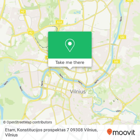 Карта Etam, Konstitucijos prospektas 7 09308 Vilnius