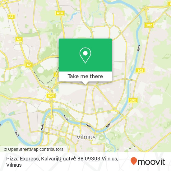 Карта Pizza Express, Kalvarijų gatvė 88 09303 Vilnius