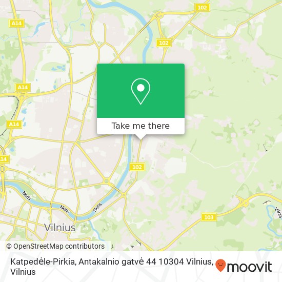 Карта Katpedėle-Pirkia, Antakalnio gatvė 44 10304 Vilnius