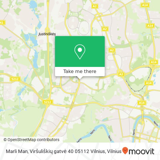 Карта Marli Man, Viršuliškių gatvė 40 05112 Vilnius