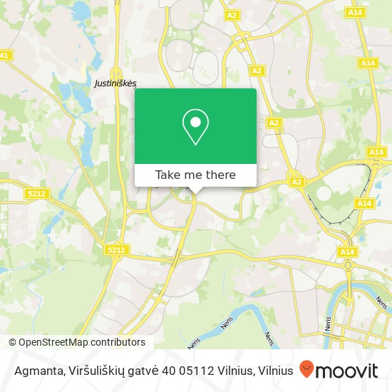 Карта Agmanta, Viršuliškių gatvė 40 05112 Vilnius