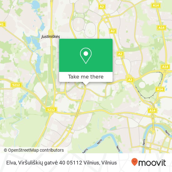 Карта Elva, Viršuliškių gatvė 40 05112 Vilnius