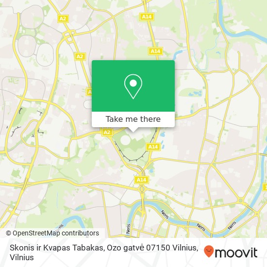 Skonis ir Kvapas Tabakas, Ozo gatvė 07150 Vilnius map