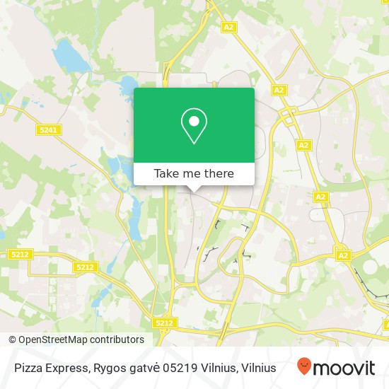 Карта Pizza Express, Rygos gatvė 05219 Vilnius