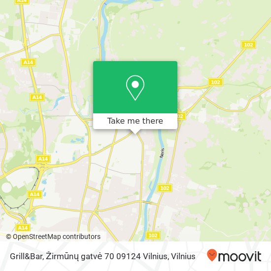 Карта Grill&Bar, Žirmūnų gatvė 70 09124 Vilnius