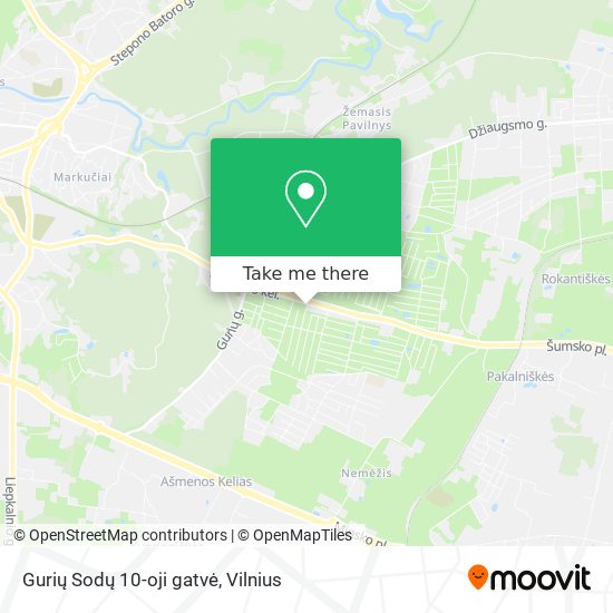 Gurių Sodų 10-oji gatvė map