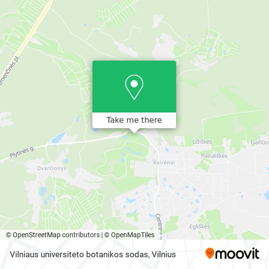 Vilniaus universiteto botanikos sodas map
