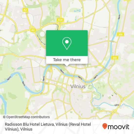 Карта Radisson Blu Hotel Lietuva, Vilnius (Reval Hotel Vilnius)