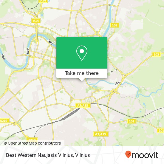 Best Western Naujasis Vilnius map