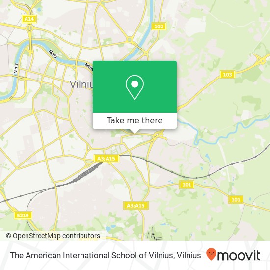 The American International School of Vilnius map