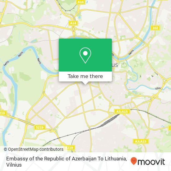 Embassy of the Republic of Azerbaijan To Lithuania map