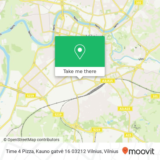 Карта Time 4 Pizza, Kauno gatvė 16 03212 Vilnius