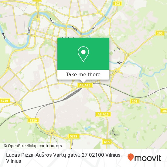 Карта Luca's Pizza, Aušros Vartų gatvė 27 02100 Vilnius