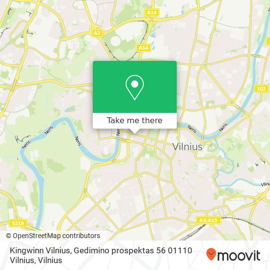 Карта Kingwinn Vilnius, Gedimino prospektas 56 01110 Vilnius