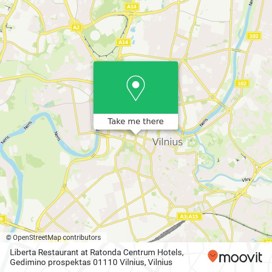 Liberta Restaurant at Ratonda Centrum Hotels, Gedimino prospektas 01110 Vilnius map