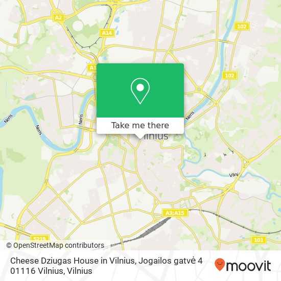 Cheese Dziugas House in Vilnius, Jogailos gatvė 4 01116 Vilnius map