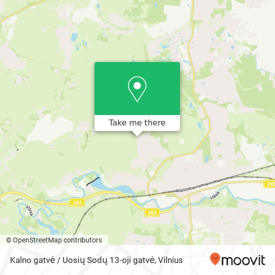 Kalno gatvė / Uosių Sodų 13-oji gatvė map