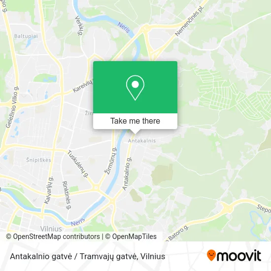 Карта Antakalnio gatvė / Tramvajų gatvė
