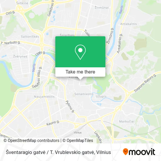 Карта Šventaragio gatvė / T. Vrublevskio gatvė