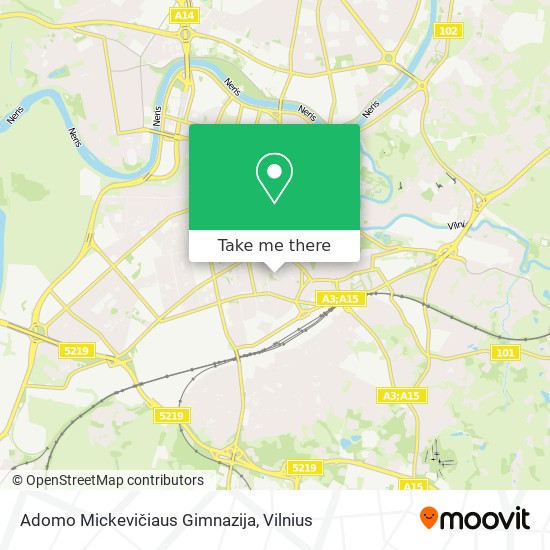 Карта Adomo Mickevičiaus Gimnazija