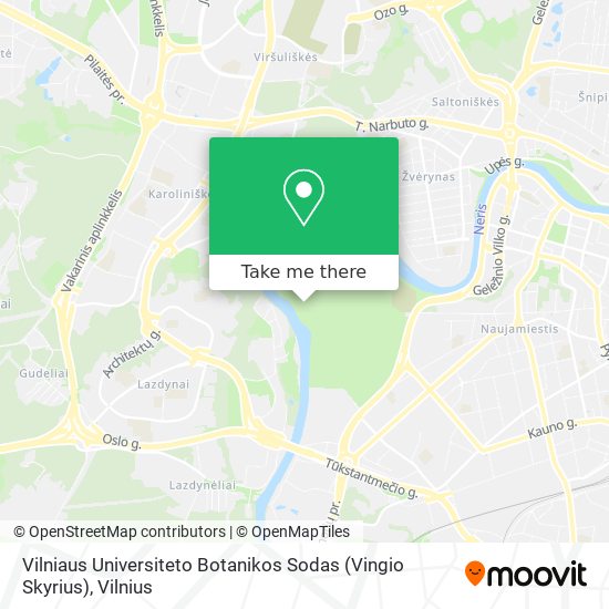 Карта Vilniaus Universiteto Botanikos Sodas (Vingio Skyrius)