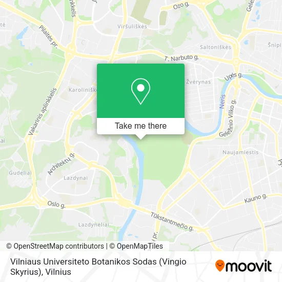 Карта Vilniaus Universiteto Botanikos Sodas (Vingio Skyrius)