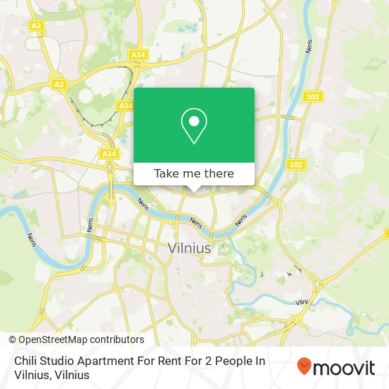 Карта Chili Studio Apartment For Rent For 2 People In Vilnius
