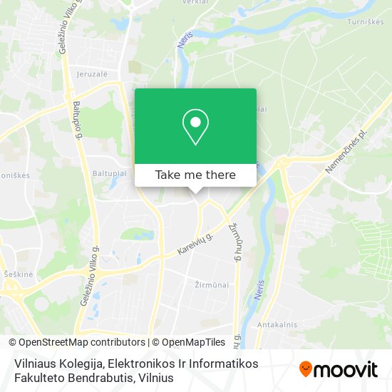 Vilniaus Kolegija, Elektronikos Ir Informatikos Fakulteto Bendrabutis map