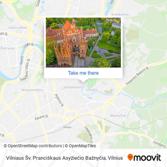 Карта Vilniaus Šv. Pranciškaus Asyžiečio Bažnyčia