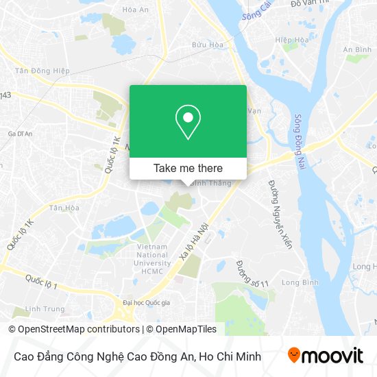 How to get to Cao Đẳng Công Nghệ Cao Đồng An in Di An by Bus?