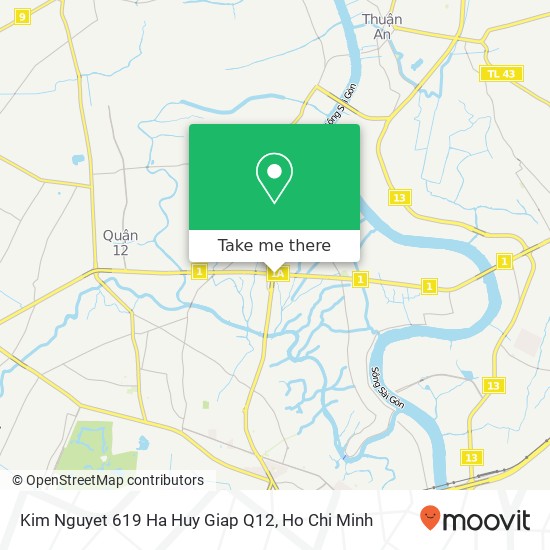 Kim Nguyet 619 Ha Huy Giap Q12 map