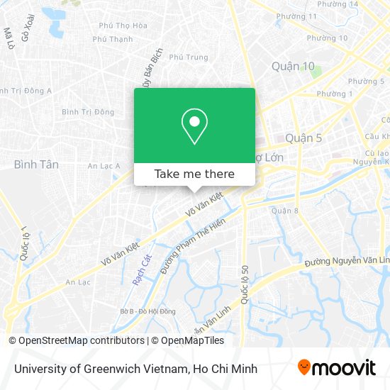 University of Greenwich Vietnam map