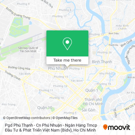 Pgd Phú Thạnh - Cn Phú Nhuận - Ngân Hàng Tmcp Đầu Tư & Phát Triển Việt Nam (Bidv) map