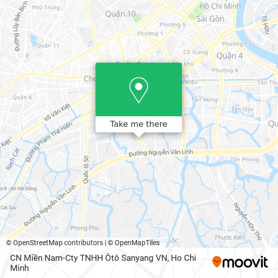 CN Miền Nam-Cty TNHH Ôtô Sanyang VN map