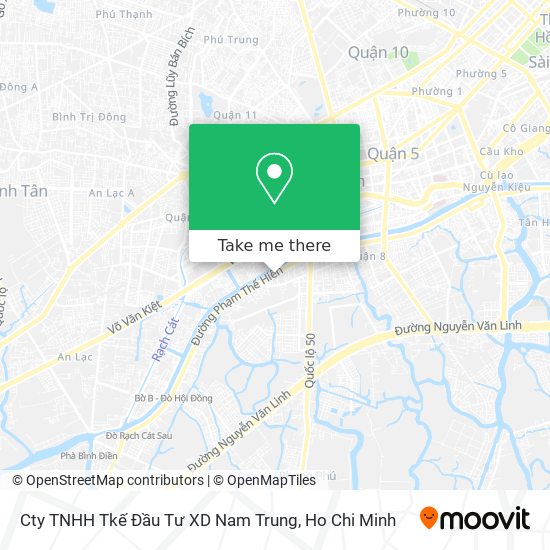 Cty TNHH Tkế Đầu Tư XD Nam Trung map