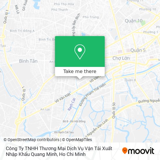 Công Ty TNHH Thương Mại Dịch Vụ Vận Tải Xuất Nhập Khẩu Quang Minh map