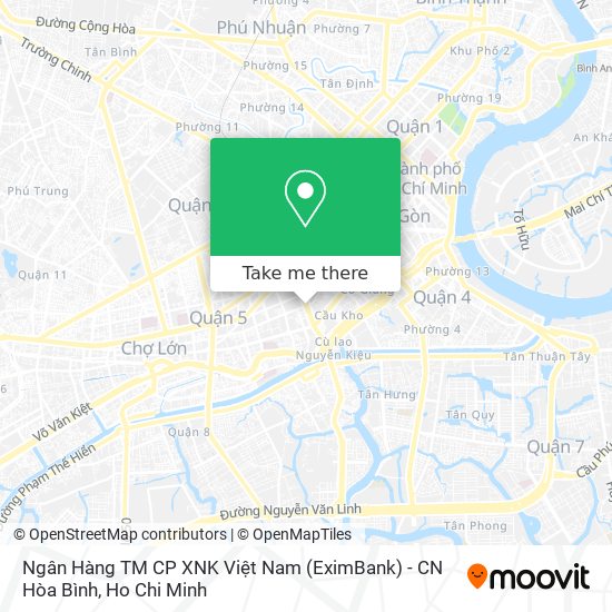 Ngân Hàng TM CP XNK Việt Nam (EximBank) - CN Hòa Bình map