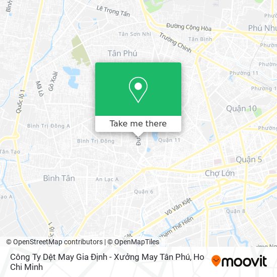 Công Ty Dệt May Gia Định - Xưởng May Tân Phú map