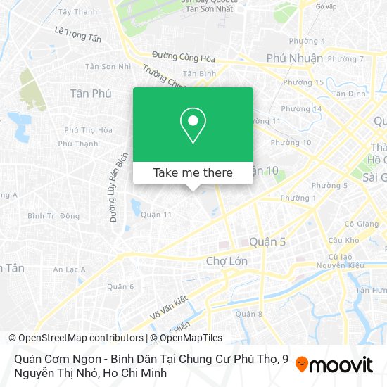 Quán Cơm Ngon - Bình Dân Tại Chung Cư Phú Thọ, 9 Nguyễn Thị Nhỏ map