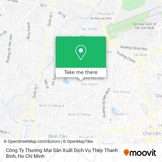 Công Ty Thương Mại Sản Xuất Dịch Vụ Thép Thanh Bình map