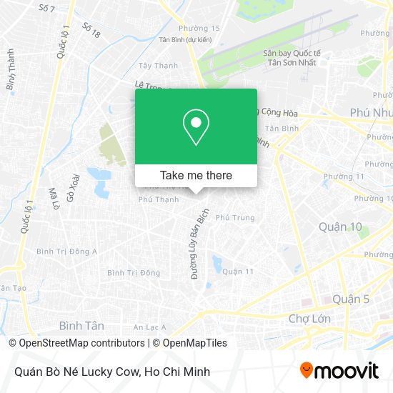 Quán Bò Né Lucky Cow map