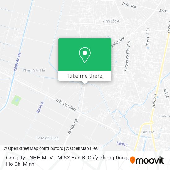 Công Ty TNHH MTV-TM-SX Bao Bì Giấy Phong Dũng map