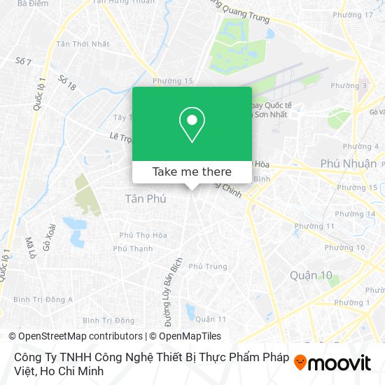 Công Ty TNHH Công Nghệ Thiết Bị Thực Phẩm Pháp Việt map