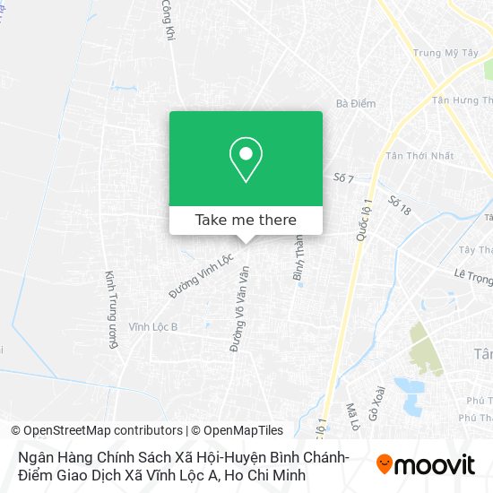 Ngân Hàng Chính Sách Xã Hội-Huyện Bình Chánh-Điểm Giao Dịch Xã Vĩnh Lộc A map